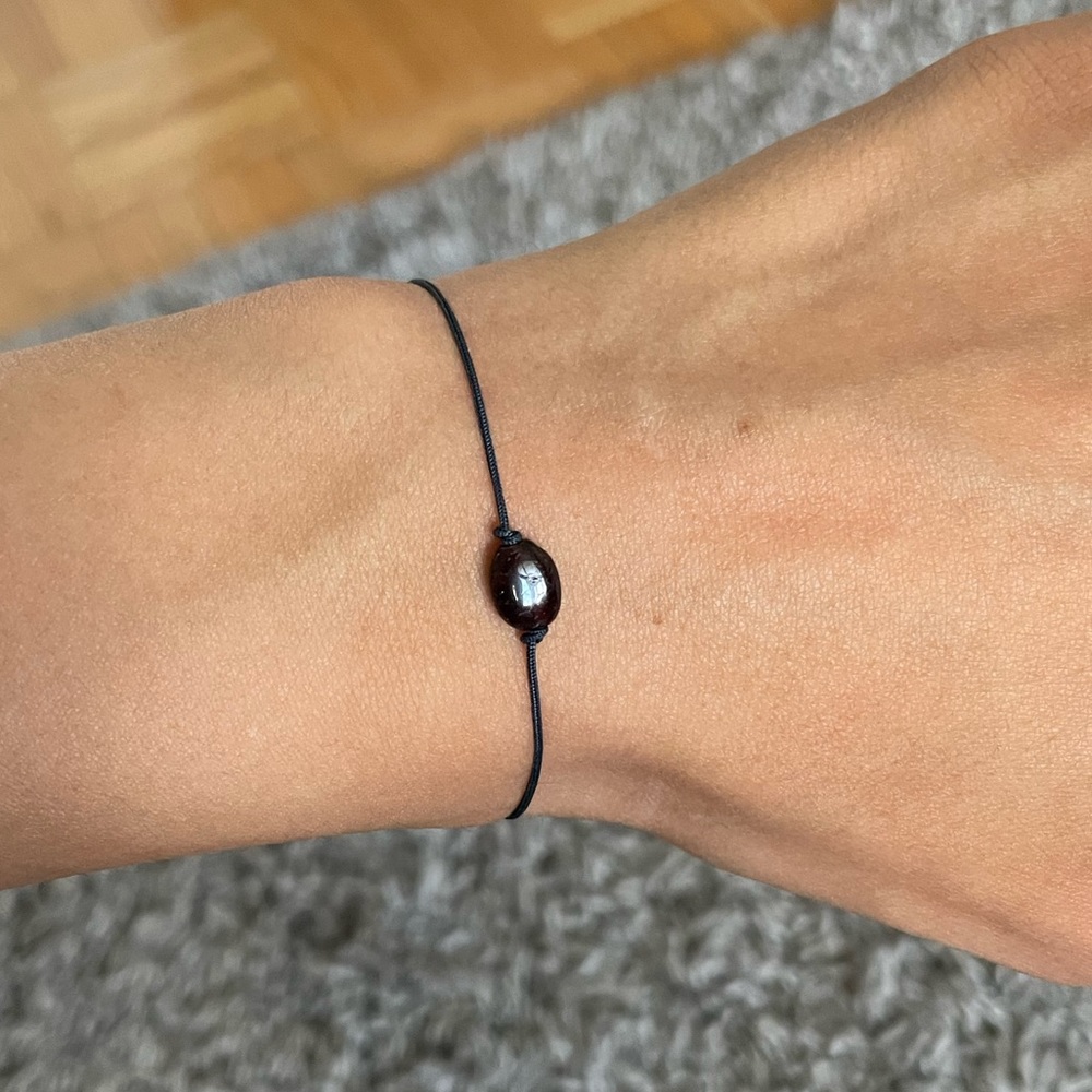 Hand made bracelet with black stone